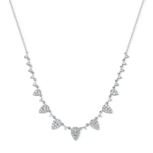 14k Gold 1.00Ct Diamond Geometric Fashion Necklace with 78 Diamonds, available in White, Rose and Yellow Gold