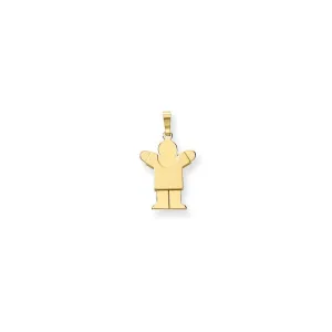 14k Yellow Gold Polished Satin Love Boy Charm