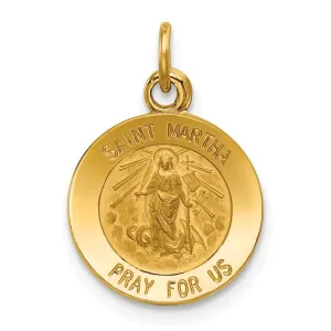 14k Yellow Gold Saint Martha Medal Pendant