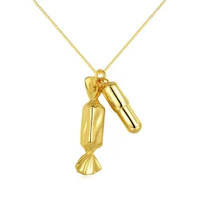 18K Gold-Plated Candy & Whistle Pendant Necklace