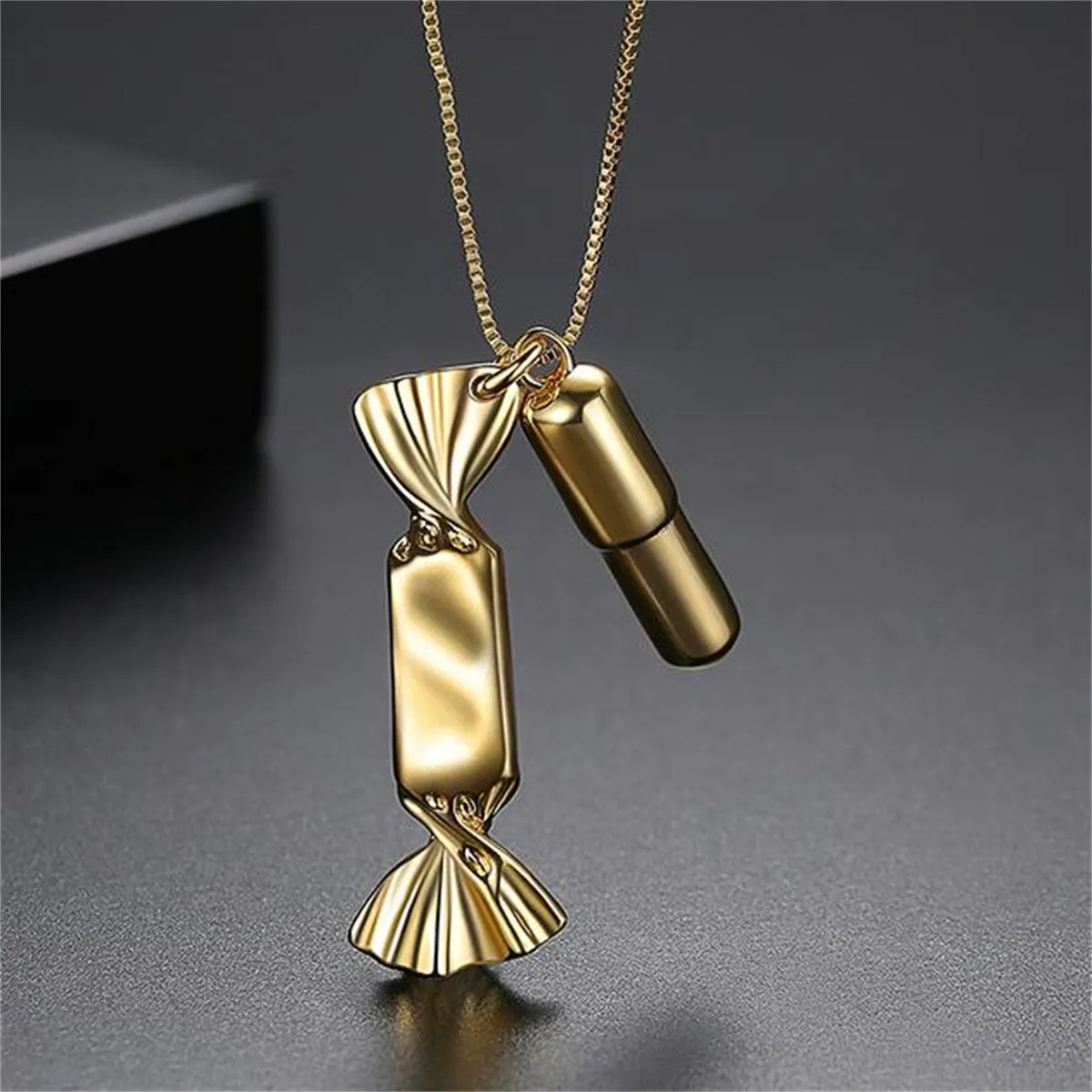 18K Gold-Plated Candy & Whistle Pendant Necklace
