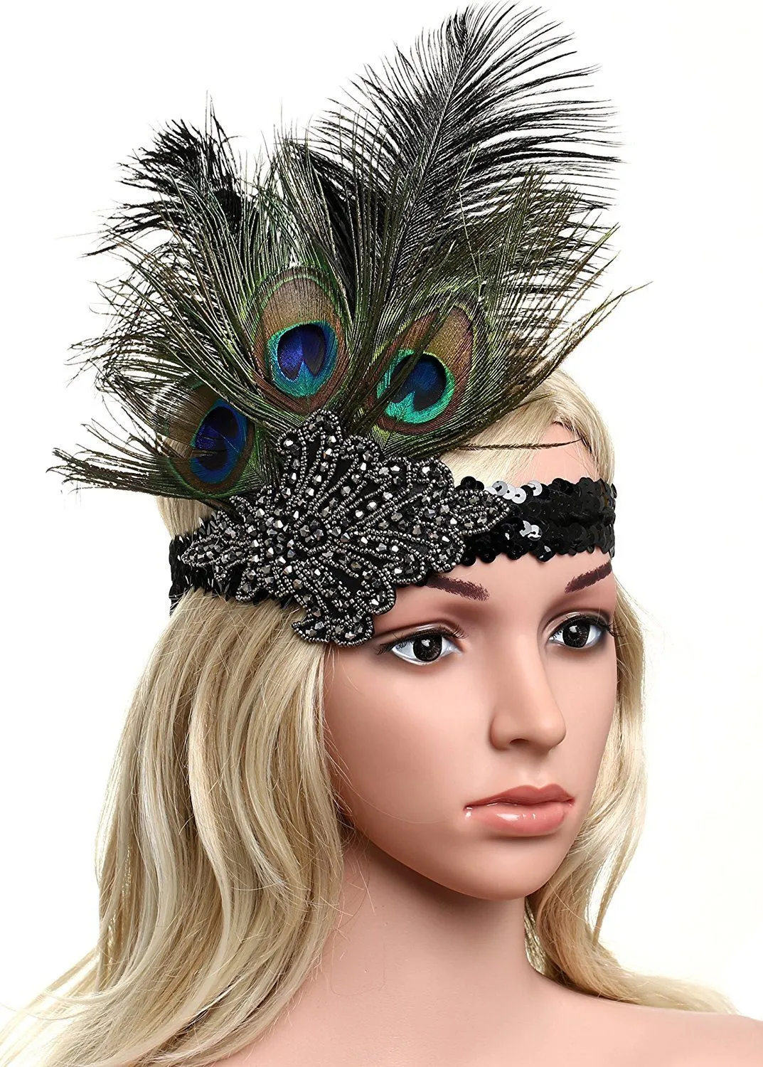 1920s Peacock Headband Great Gatsby Flapper Headpiece|JaosWish