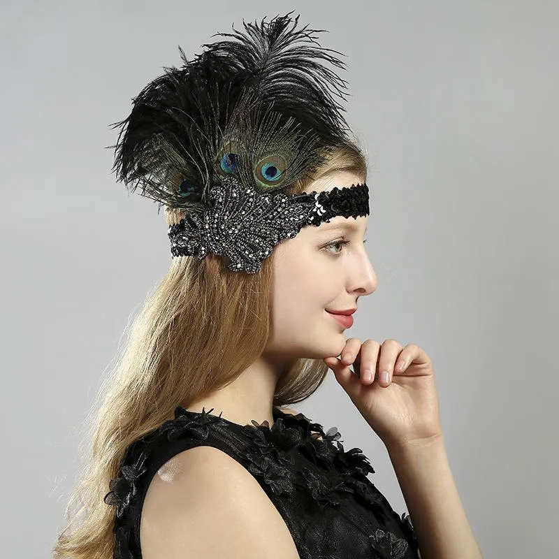 1920s Peacock Headband Great Gatsby Flapper Headpiece|JaosWish