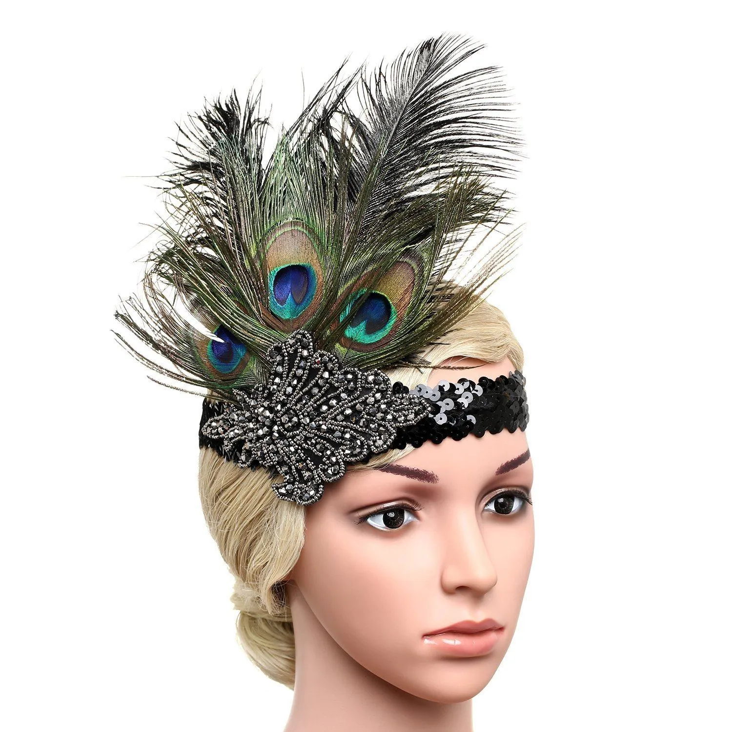 1920s Peacock Headband Great Gatsby Flapper Headpiece|JaosWish