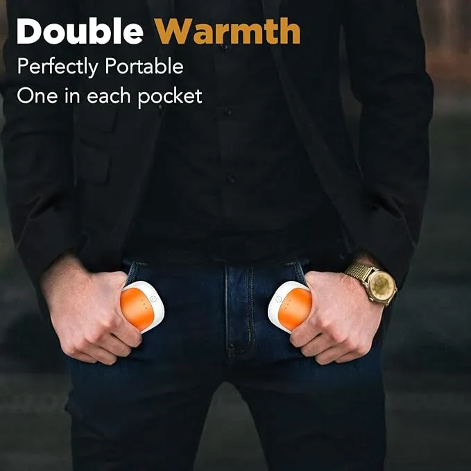 2 Pack Hand Warmers Rechargeable, Portable Electric Hand Warmers Reusable, USB 2 in 1 Handwarmers, Outdoor/Indoor/Warm Gifts for Men Women Kids