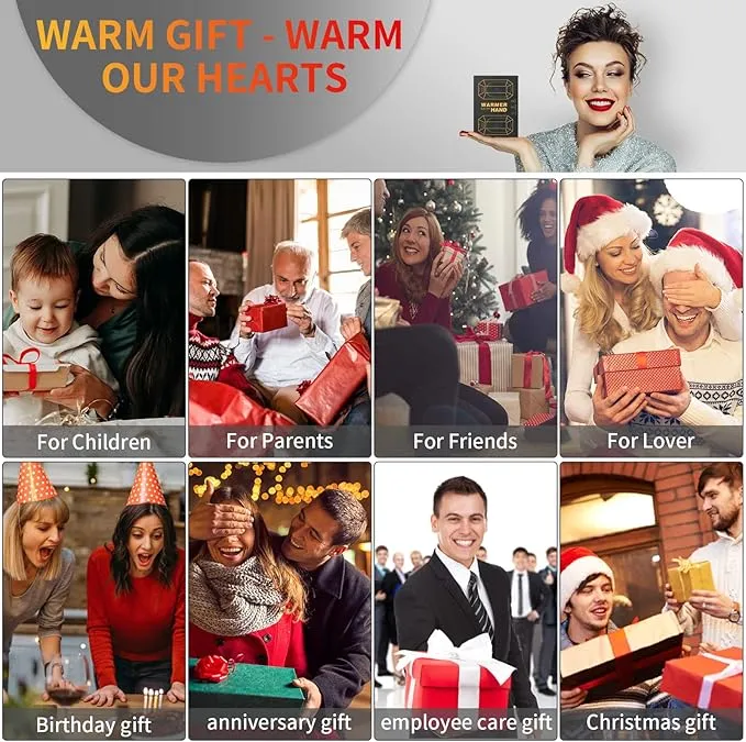 2 Pack 𝐇𝐚𝐧𝐝 𝐖𝐚𝐫𝐦𝐞𝐫𝐬 Rechargeable,Portable Electric Hand Warmers Reusable,USB Handwarmers,Outdoor/Indoor/Working/Studying/Camping/Hunting/Golf/Pain Relief/Game/Warm Gifts for Men Women Kids