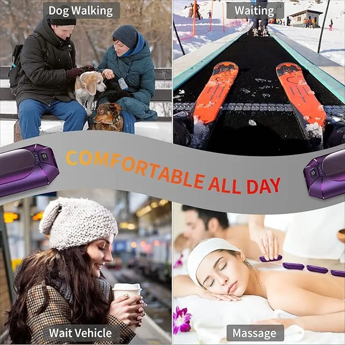 2 Pack 𝐇𝐚𝐧𝐝 𝐖𝐚𝐫𝐦𝐞𝐫𝐬 Rechargeable,Portable Electric Hand Warmers Reusable,USB Handwarmers,Outdoor/Indoor/Working/Studying/Camping/Hunting/Golf/Pain Relief/Game/Warm Gifts for Men Women Kids