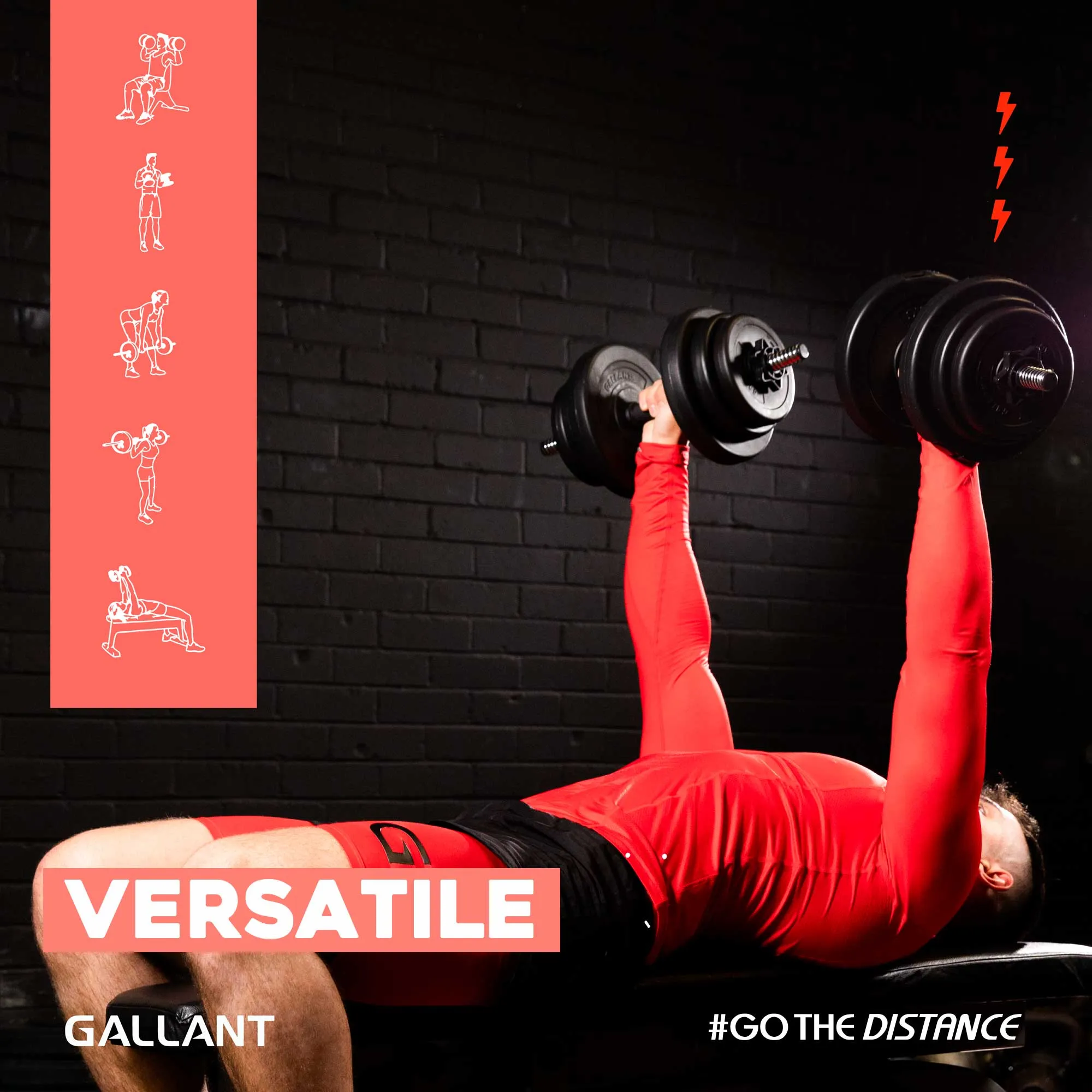 20kg Vinyl Dumbbell Set Free Hand Weights Adjustable - Adjustable Weight Set