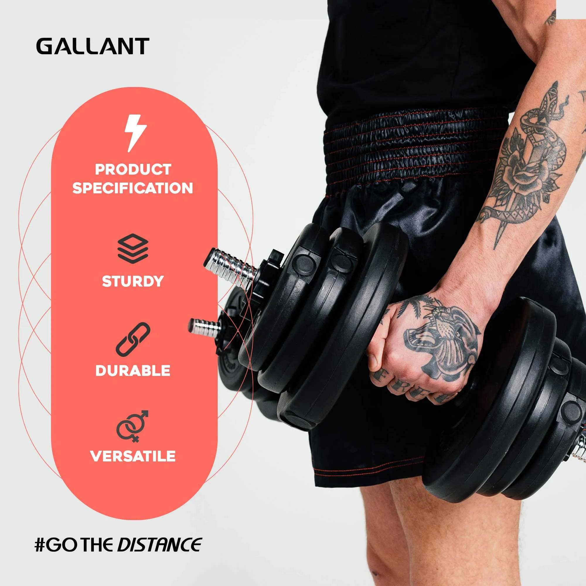 20kg Vinyl Dumbbell Set Free Hand Weights Adjustable - Adjustable Weight Set