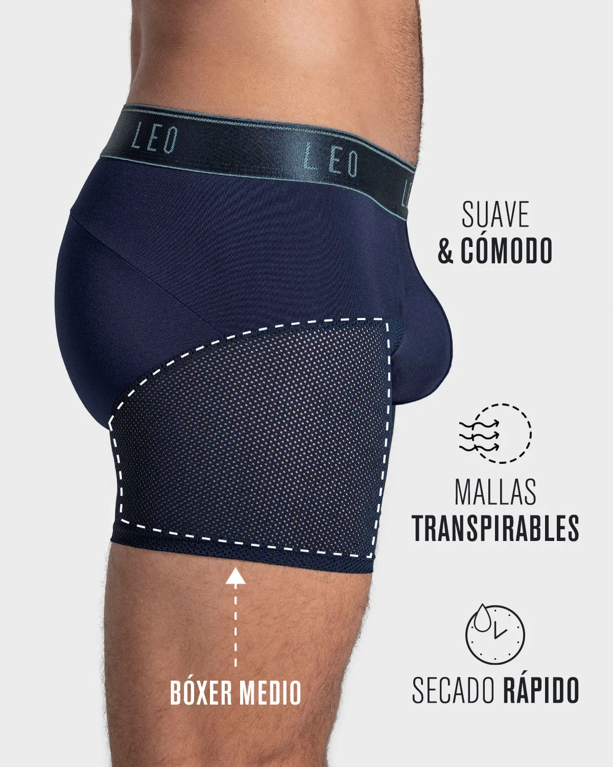 5-Pack High-Tech Mesh Boxer Briefs with Ergonomic Pouches