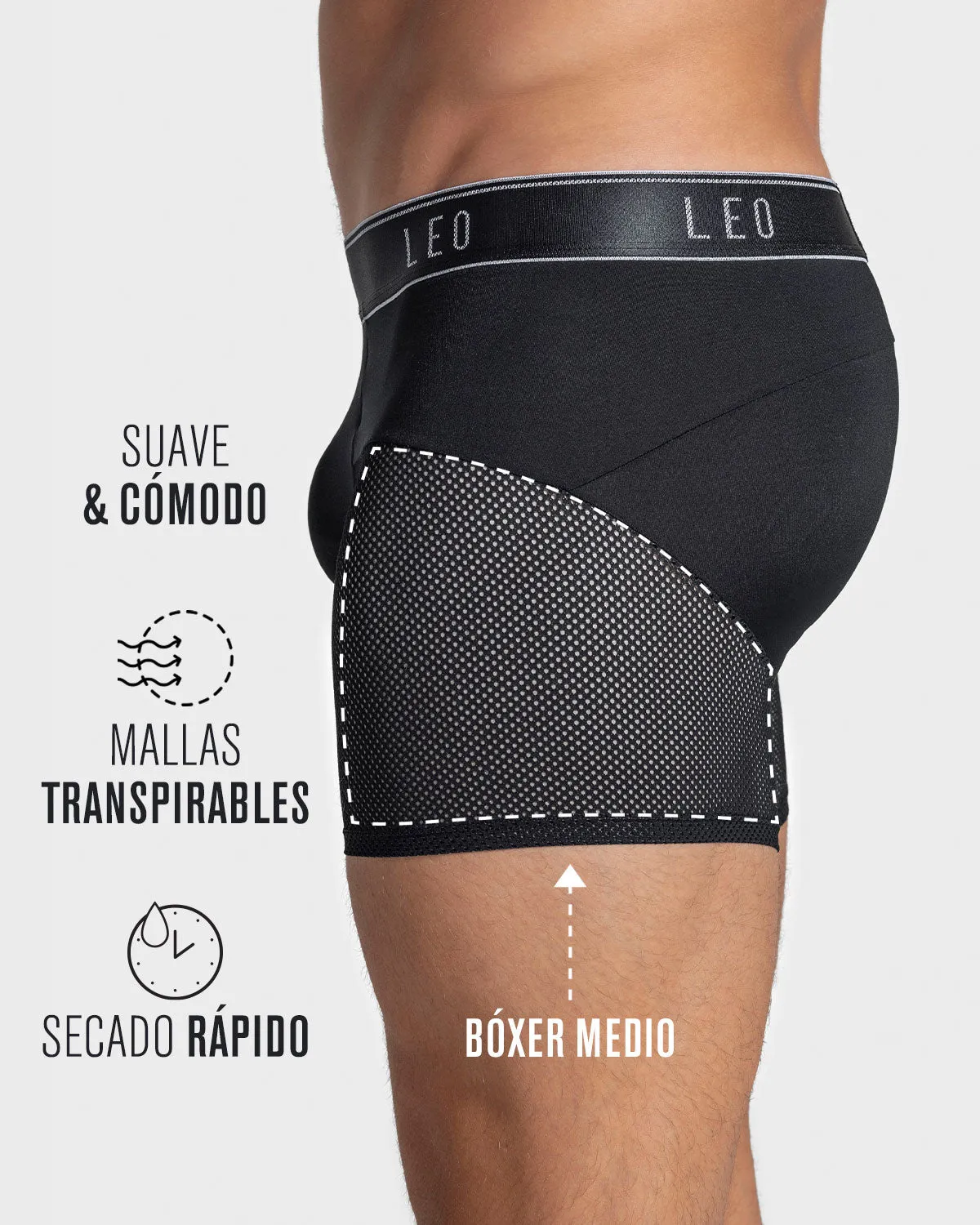 5-Pack High-Tech Mesh Boxer Briefs with Ergonomic Pouches