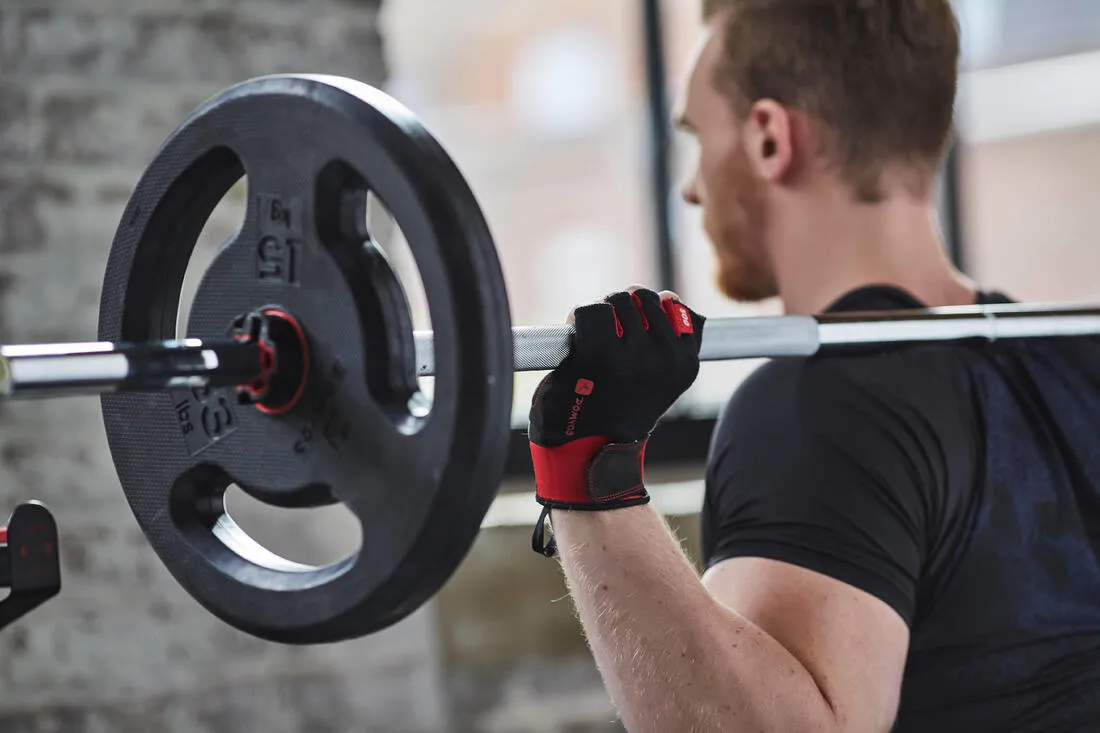 500 Weight Training Glove With Rip-Tab Cuff - Black/Khaki