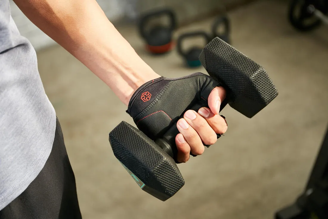 500 Weight Training Glove With Rip-Tab Cuff - Black/Khaki