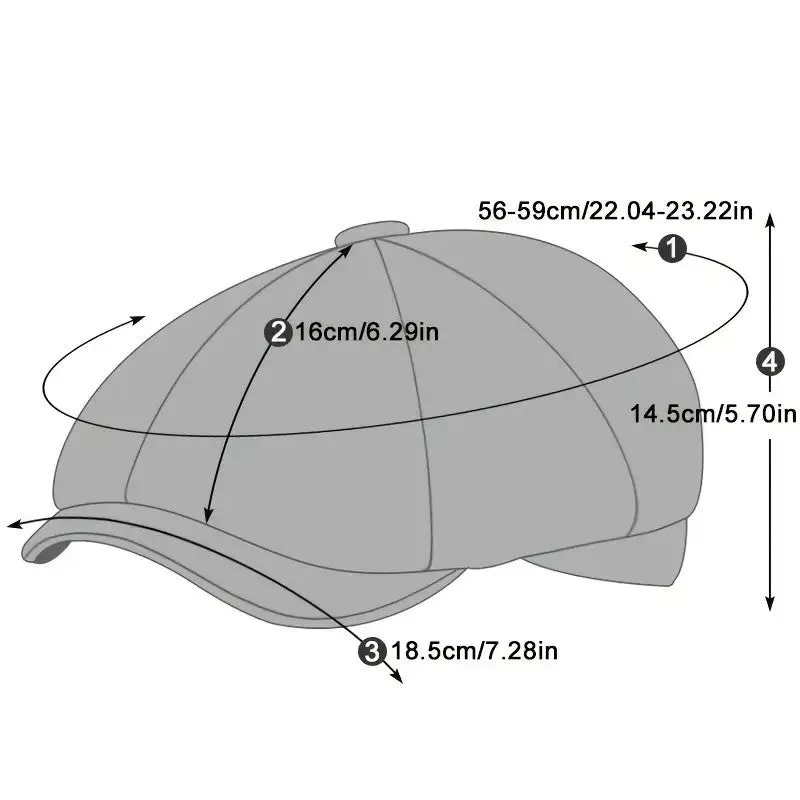 8-Panel Vintage Newsboy Cap