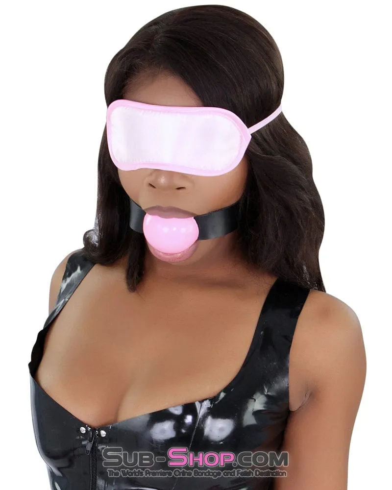 8923DL      Bondage Basics Pink Satin Blindfold - MEGA Deal