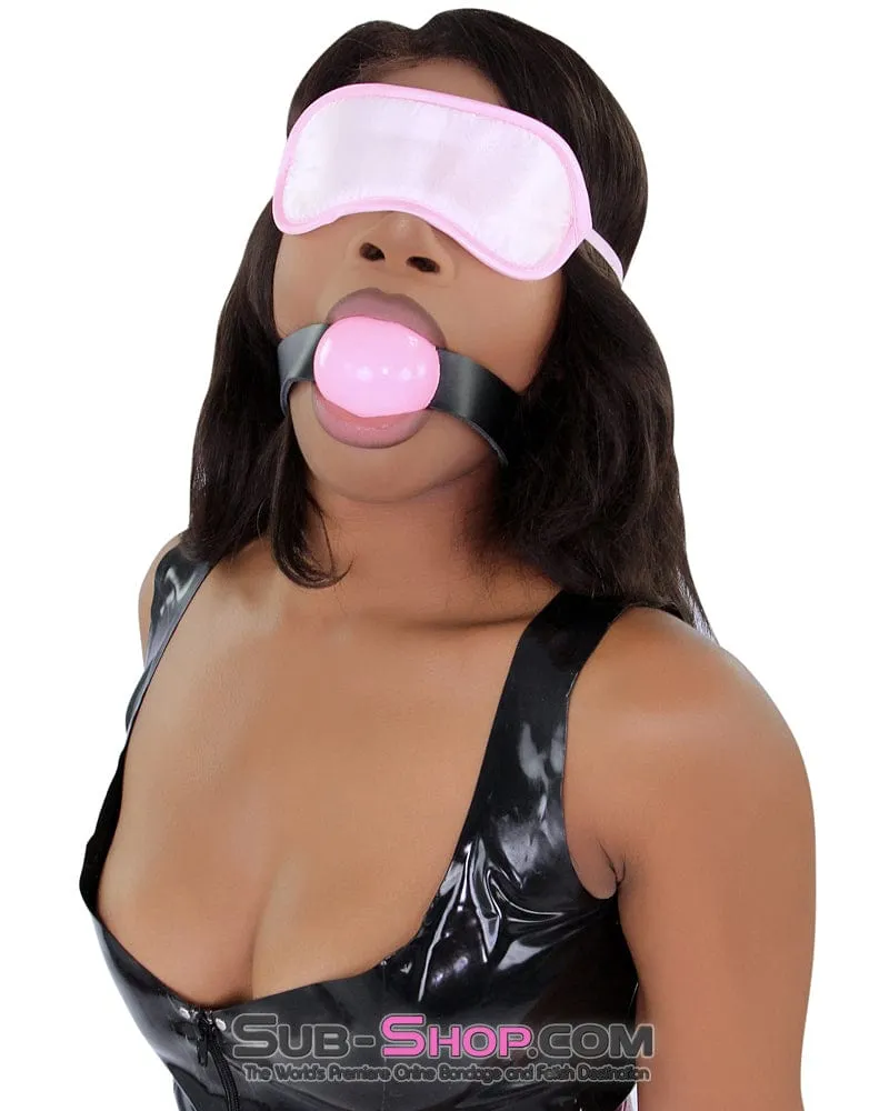 8923DL      Bondage Basics Pink Satin Blindfold - MEGA Deal
