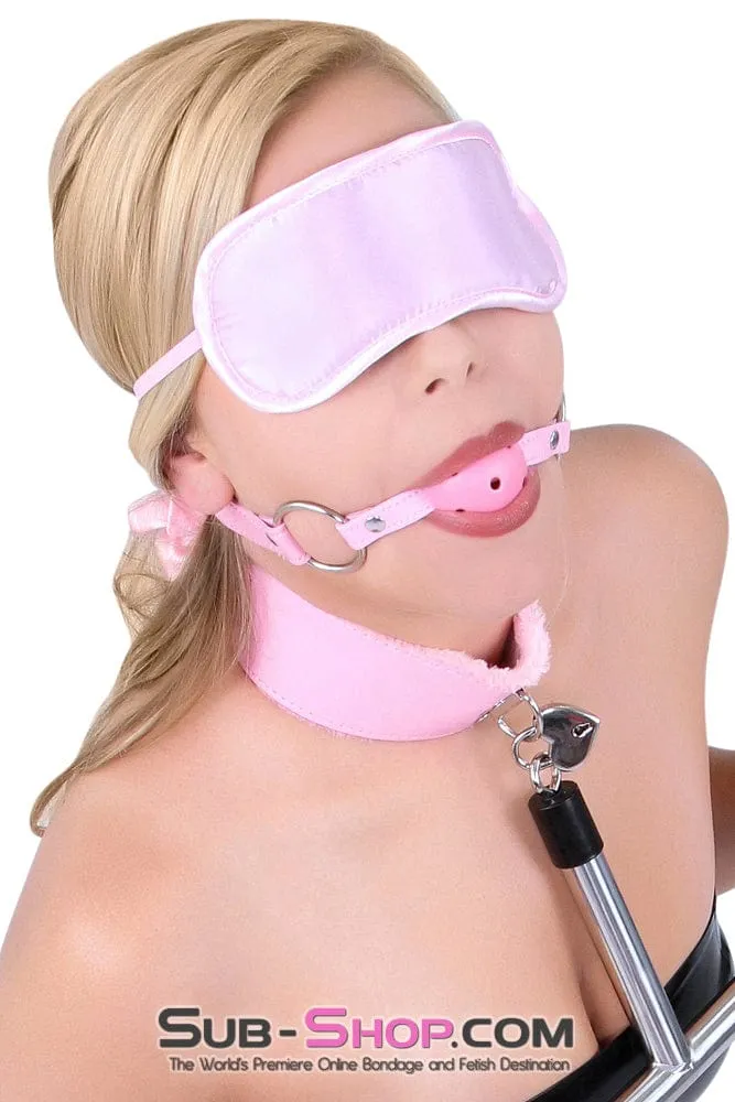 8923DL      Bondage Basics Pink Satin Blindfold - MEGA Deal