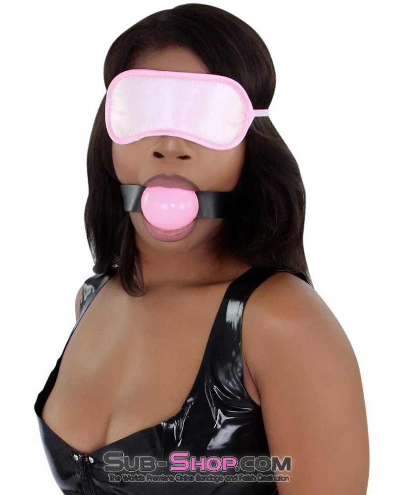8923DL      Bondage Basics Pink Satin Blindfold - MEGA Deal