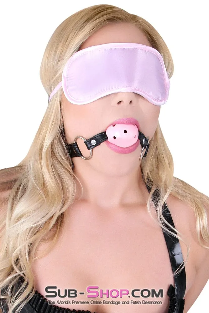8923DL      Bondage Basics Pink Satin Blindfold - MEGA Deal