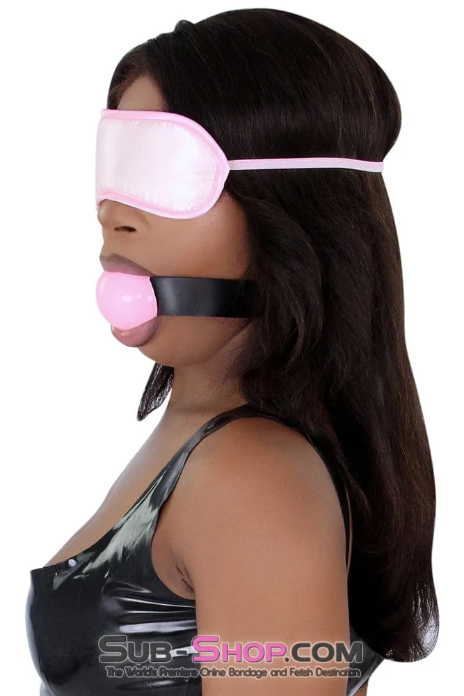 8923DL      Bondage Basics Pink Satin Blindfold - MEGA Deal