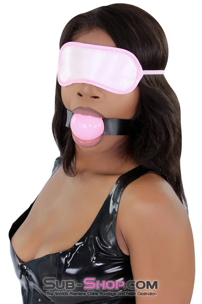 8923DL      Bondage Basics Pink Satin Blindfold - MEGA Deal