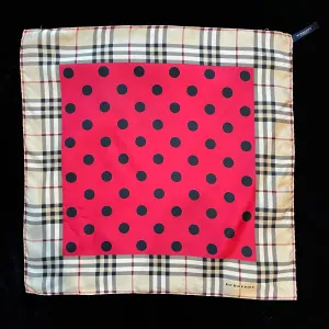 A Y2K BURBERRY POLKADOT SCARF