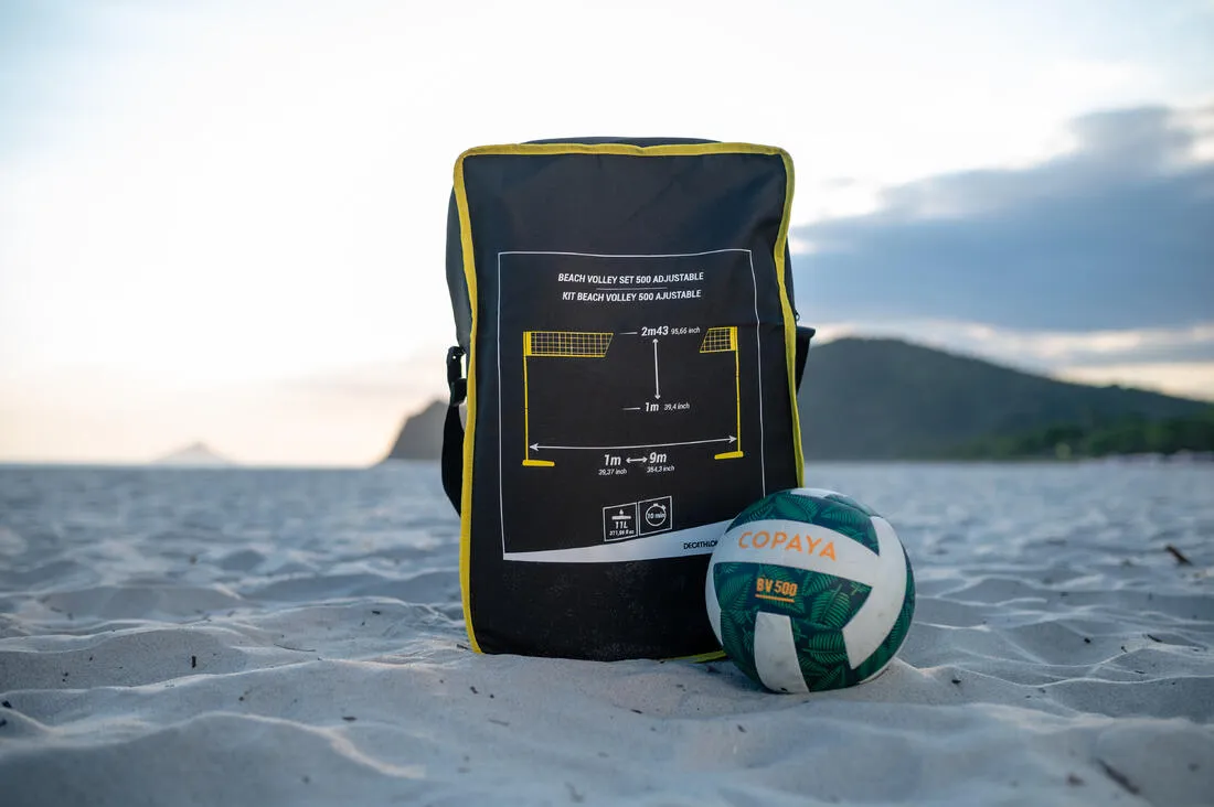 Adjustable Beach Volleyball Set (Net and Posts) BV500 - Yellow