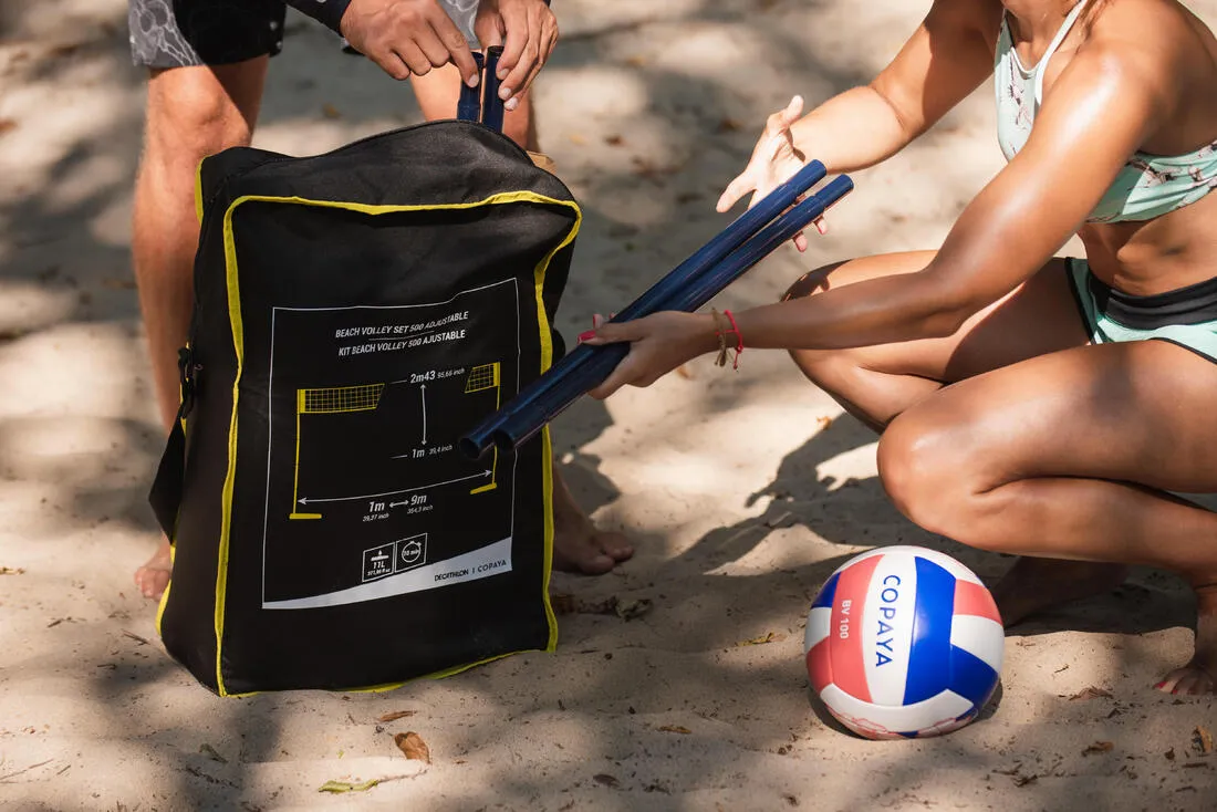 Adjustable Beach Volleyball Set (Net and Posts) BV500 - Yellow