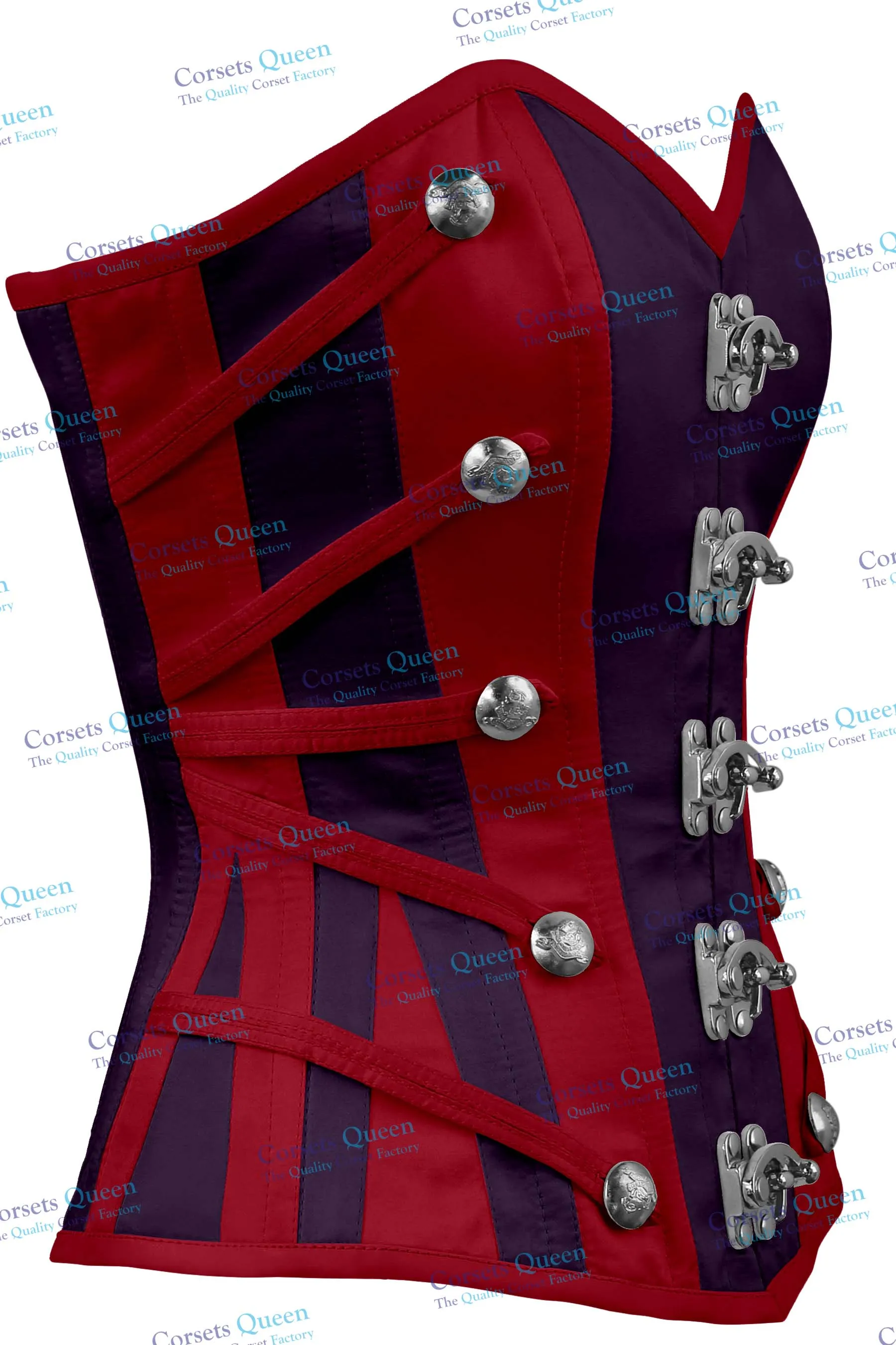 Aisling Satin Overbust Corset With Buckles