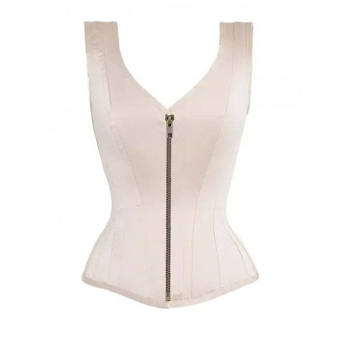 Alfred Overbust Ivory Steel Boned Corset
