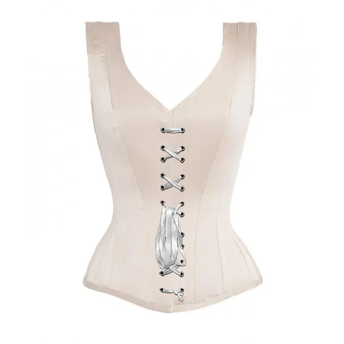 Alfred Overbust Ivory Steel Boned Corset