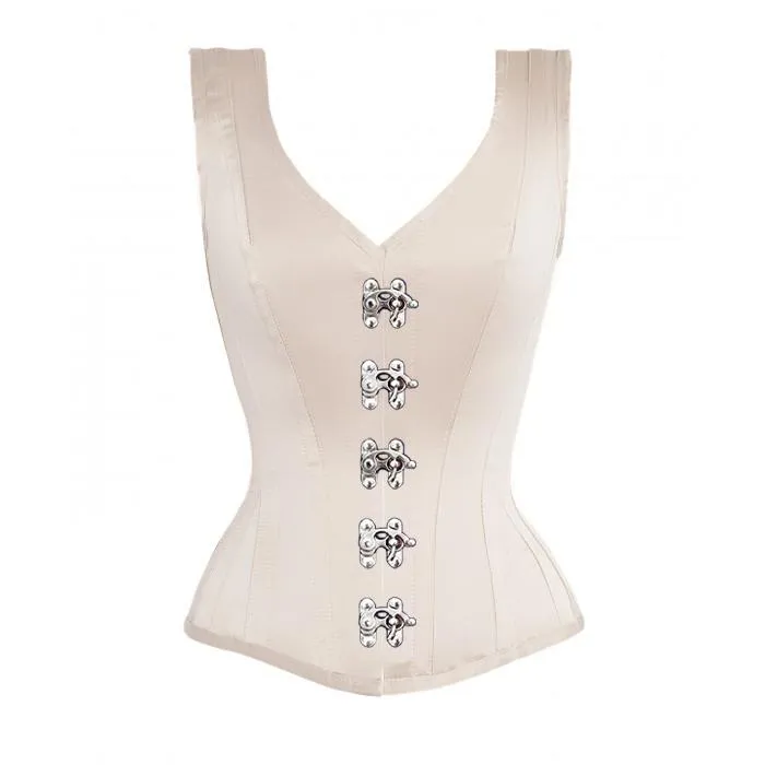 Alfred Overbust Ivory Steel Boned Corset