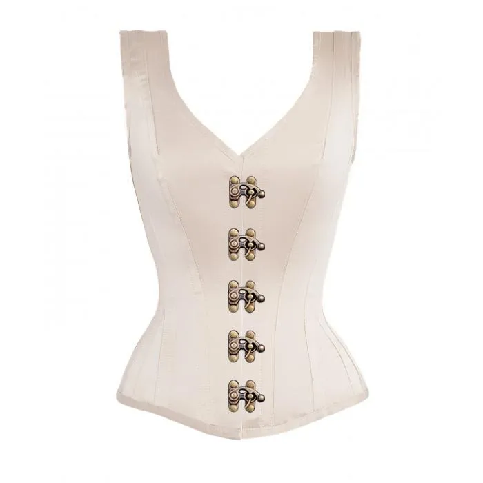 Alfred Overbust Ivory Steel Boned Corset