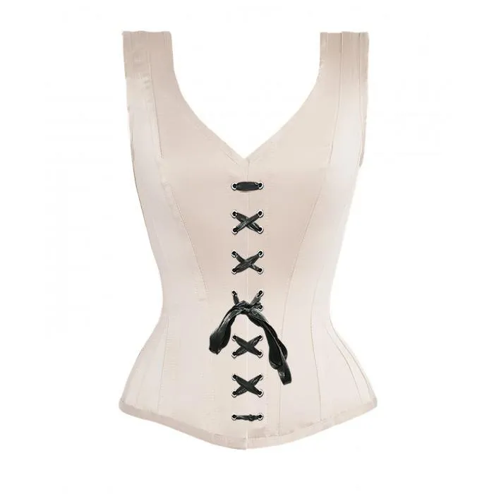Alfred Overbust Ivory Steel Boned Corset