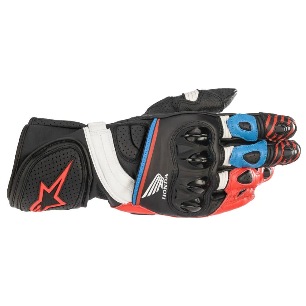 Alpinestars Honda GP Plus R V2 Gloves Black / Bright Red / Blue