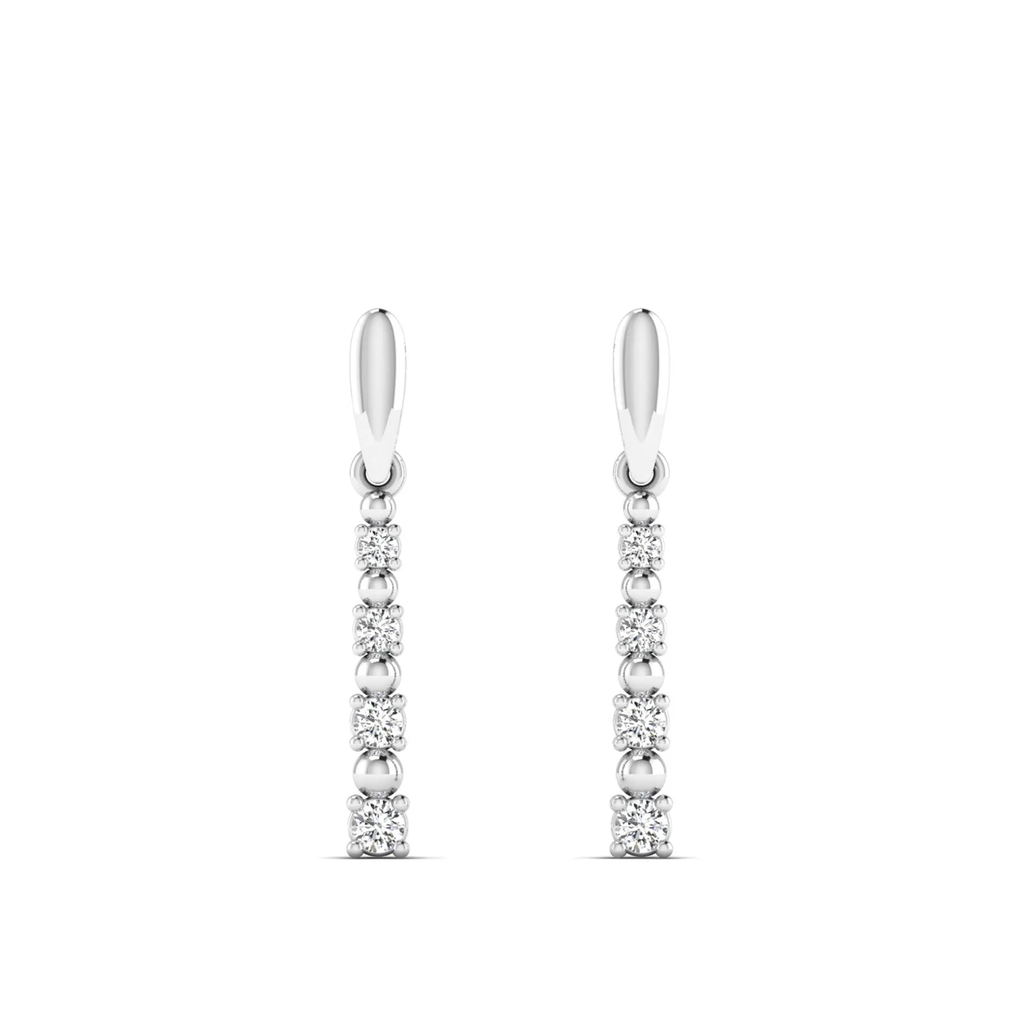 Alternating Prong Set Diamond Stud Earrings