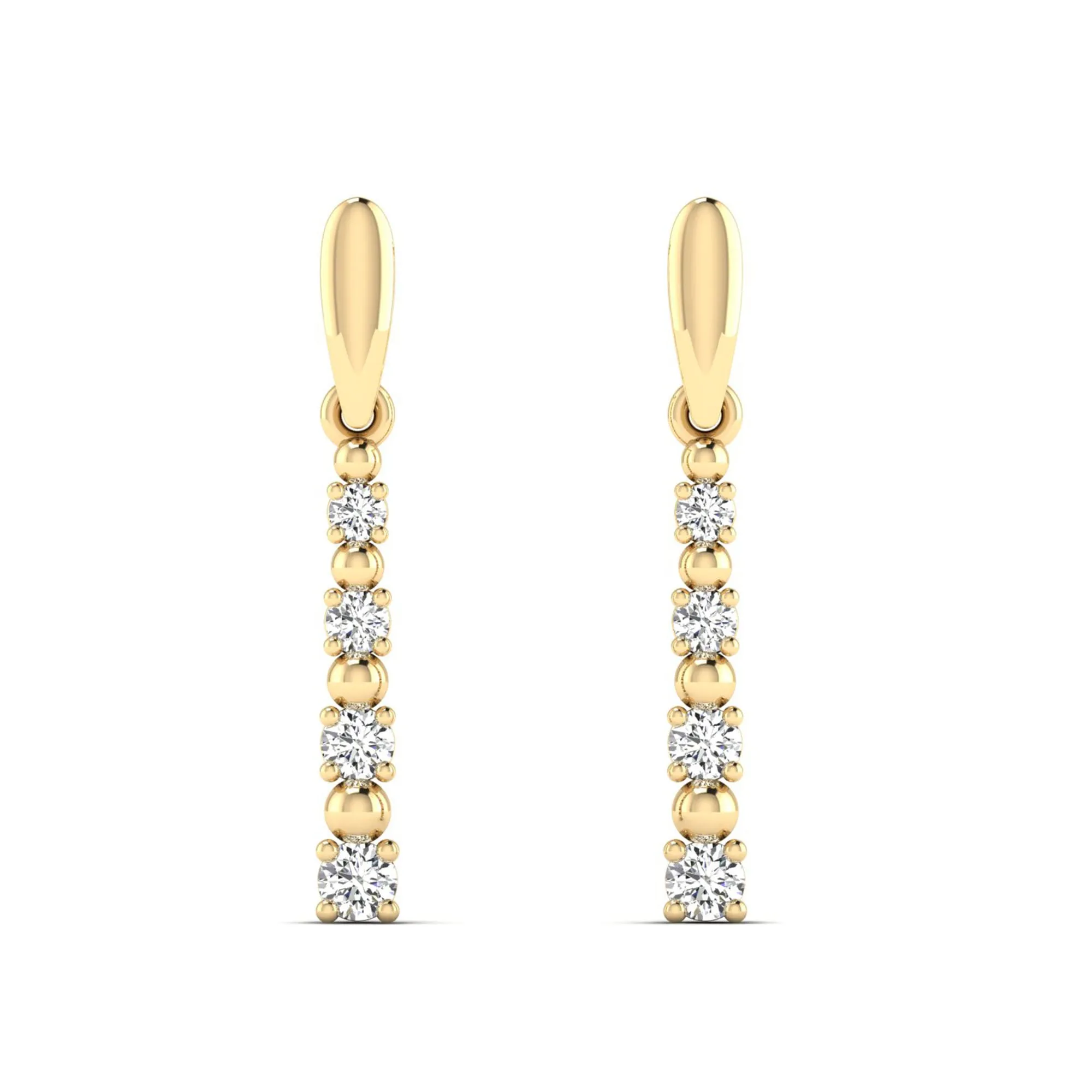 Alternating Prong Set Diamond Stud Earrings