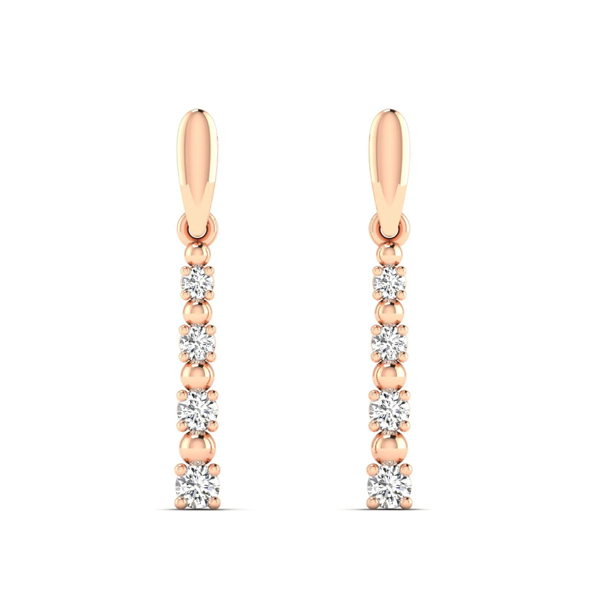 Alternating Prong Set Diamond Stud Earrings