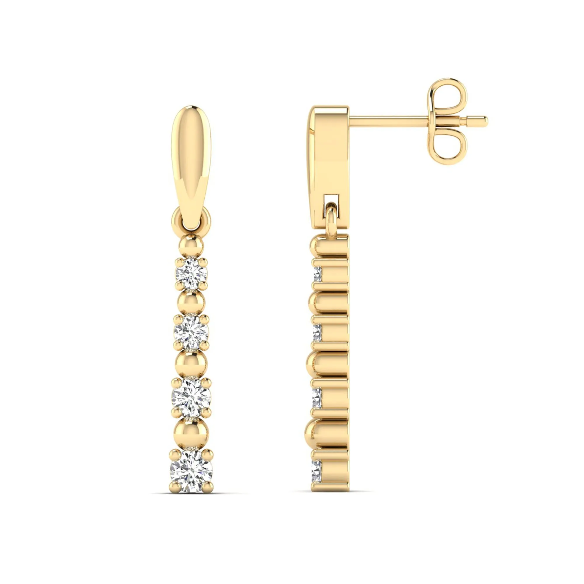 Alternating Prong Set Diamond Stud Earrings