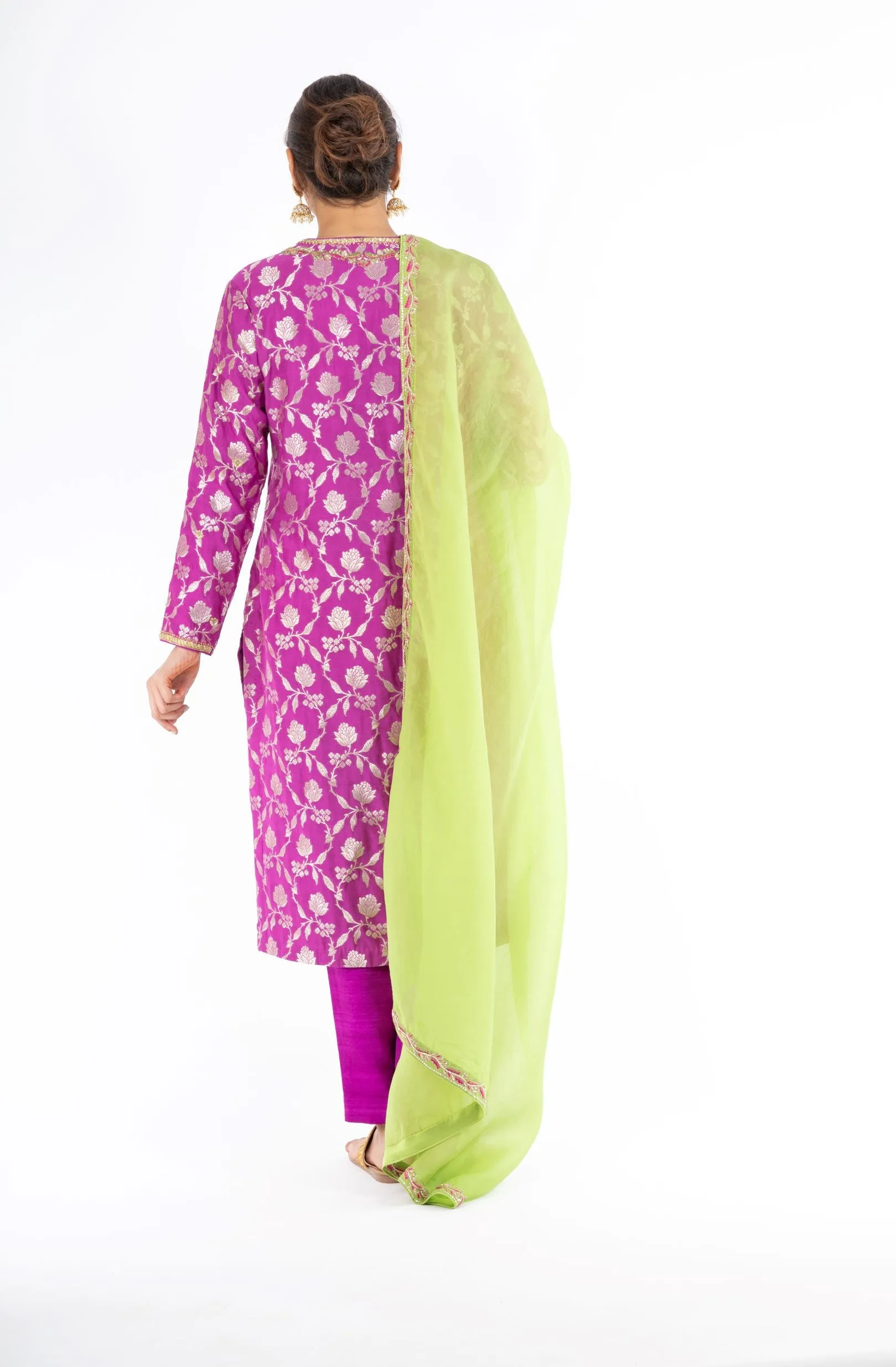Amazing Purple Color Palm Silk Salwar Kameez