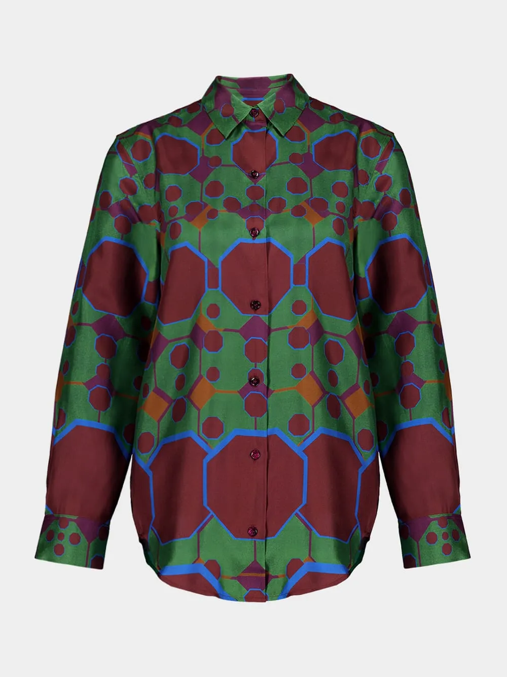 Ametista Octa Print Printed Silk Twill Shirt