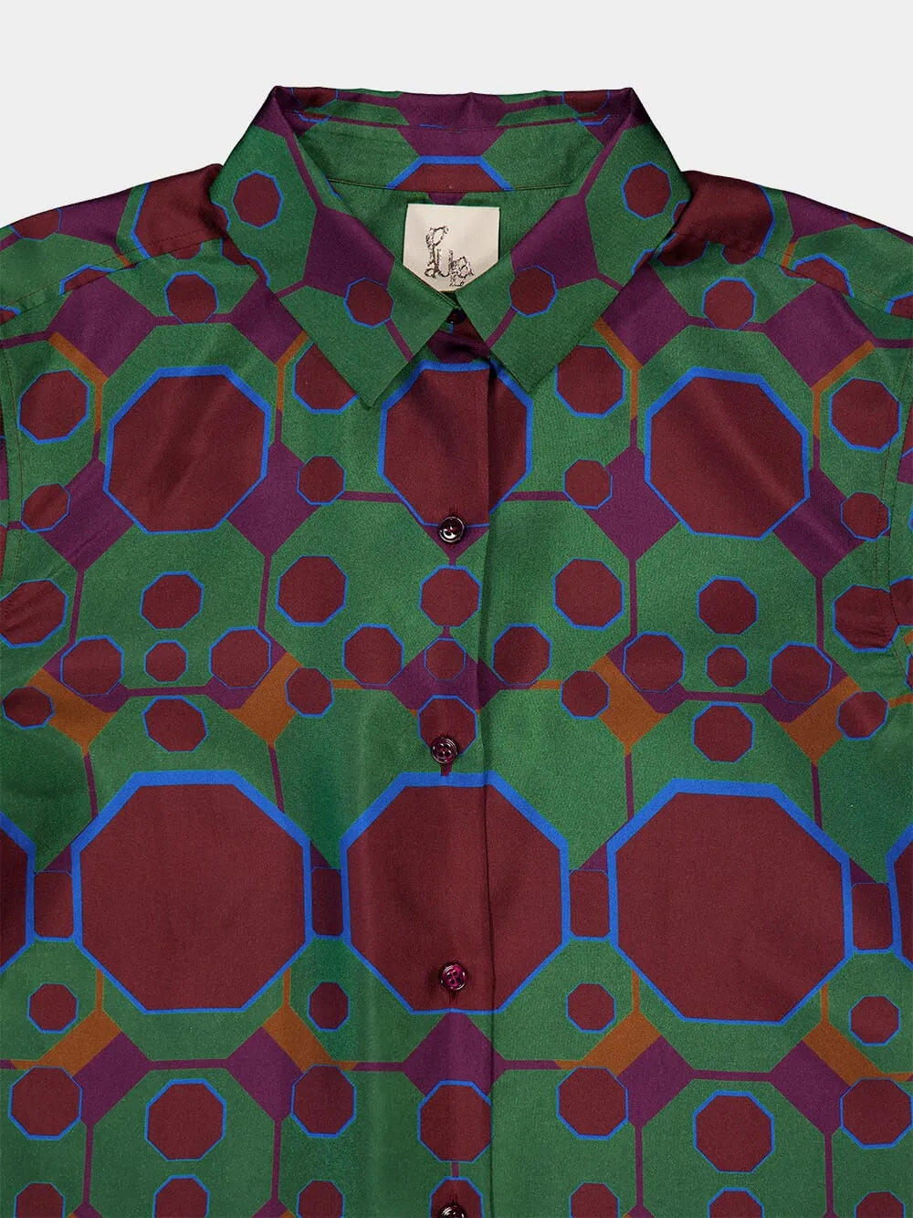 Ametista Octa Print Printed Silk Twill Shirt