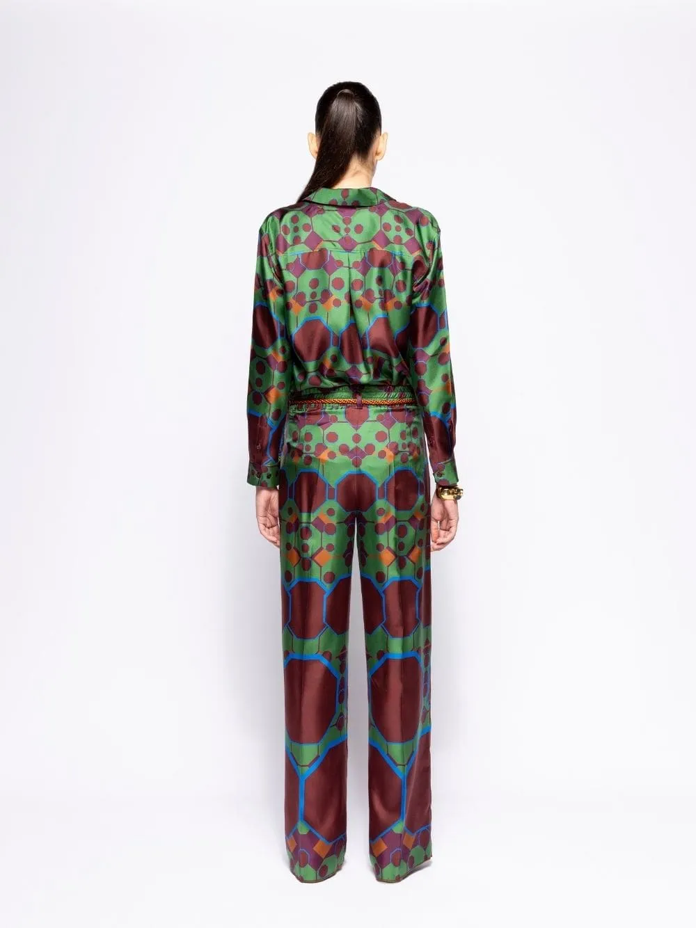 Ametista Octa Print Printed Silk Twill Shirt