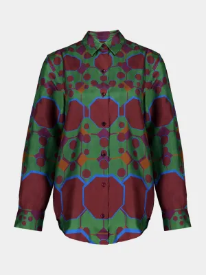Ametista Octa Print Printed Silk Twill Shirt