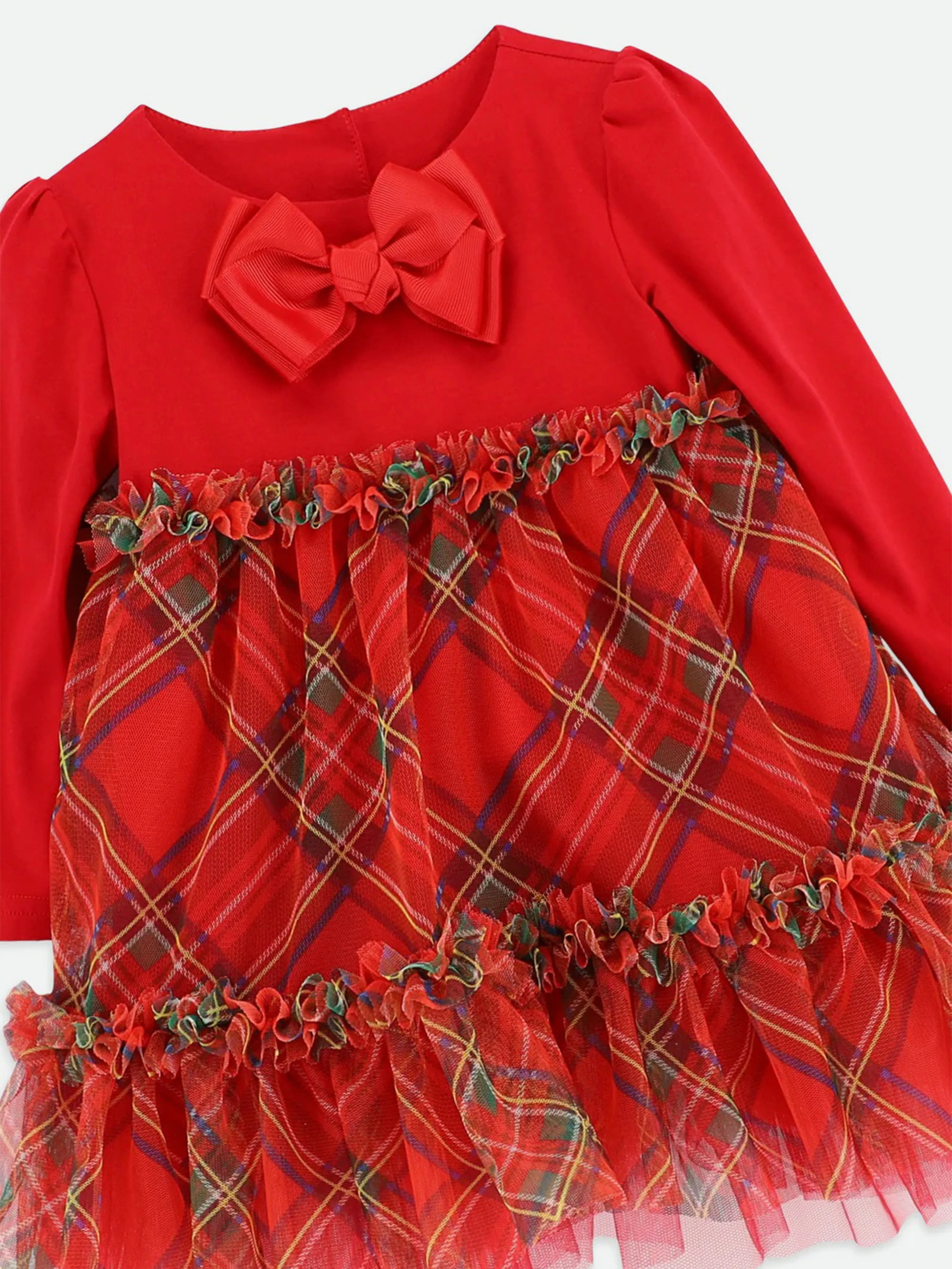 Angels Face Baby Girls Tavia tartan Dress in Red