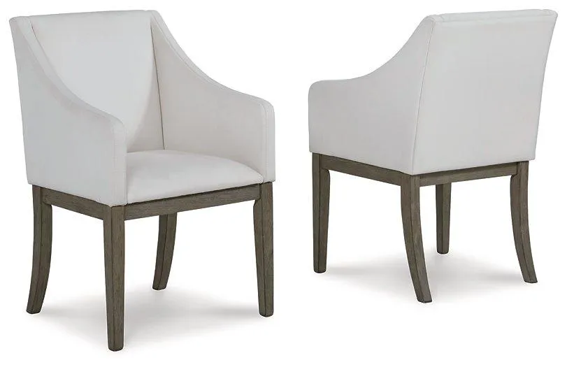 Anibecca Gray/Off White Dining Arm Chair