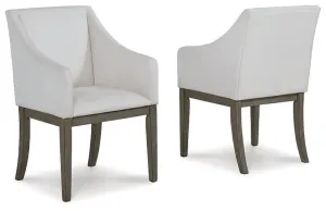 Anibecca Gray/Off White Dining Arm Chair