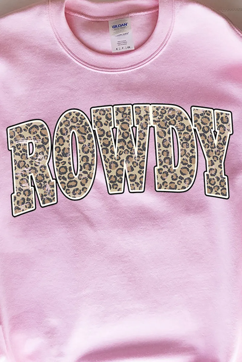 Arched Rowdy Leopard Heavy-weight Crew Sweatshirt