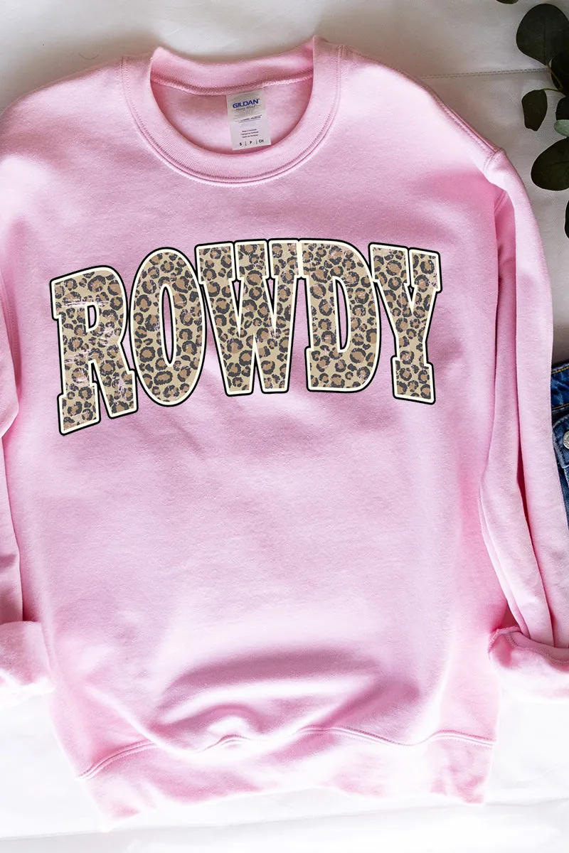 Arched Rowdy Leopard Heavy-weight Crew Sweatshirt