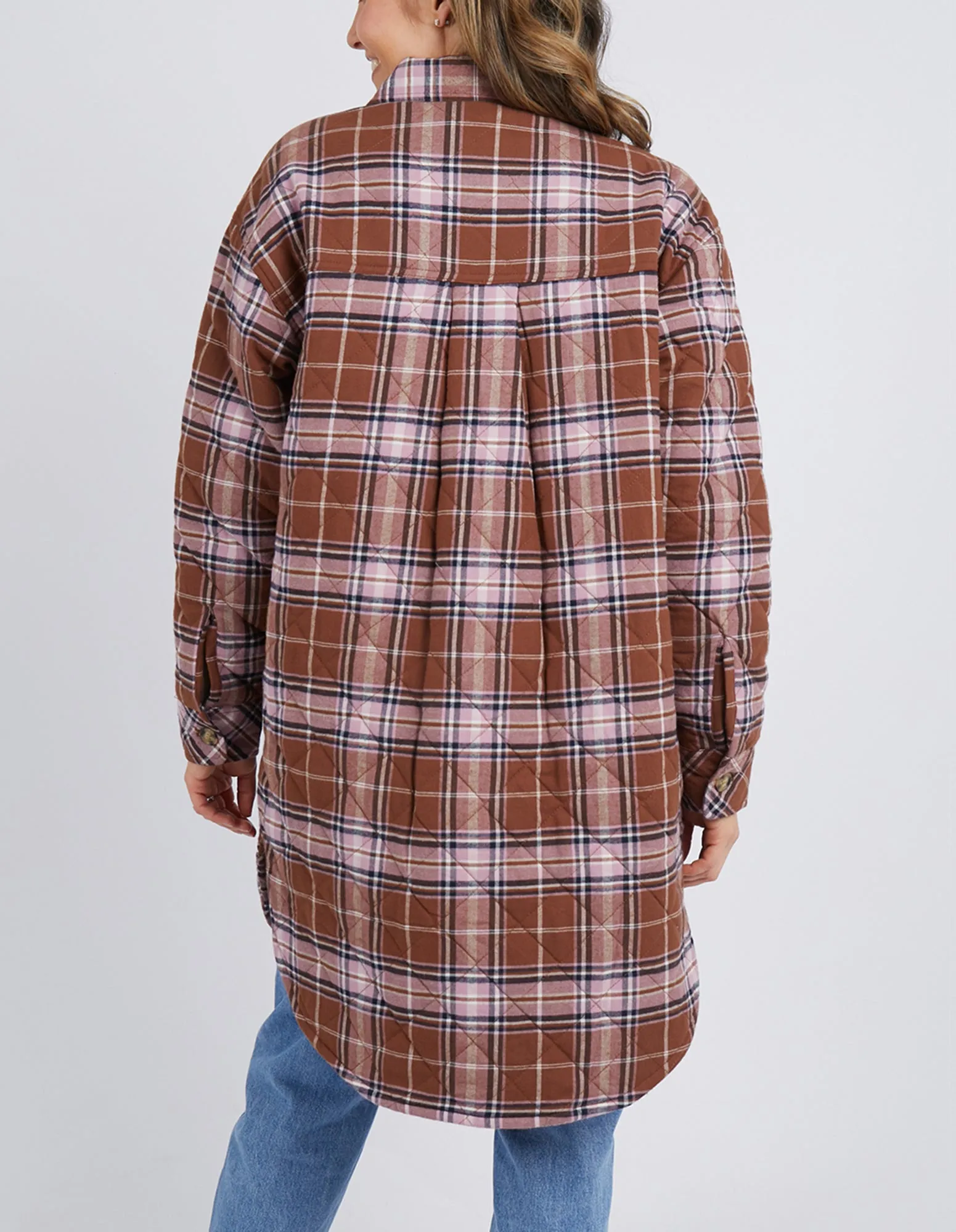 Aster Check Shacket - Chocolate